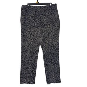 J. Jill Black and White Floral Print Ankle Pants